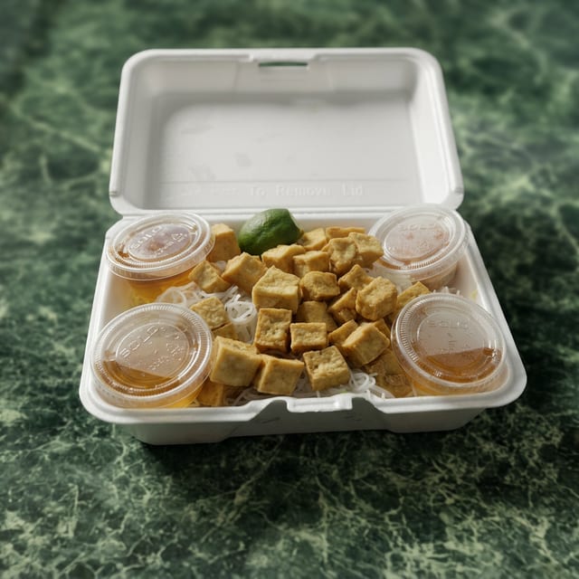Fried Tofu on Vermicelli.